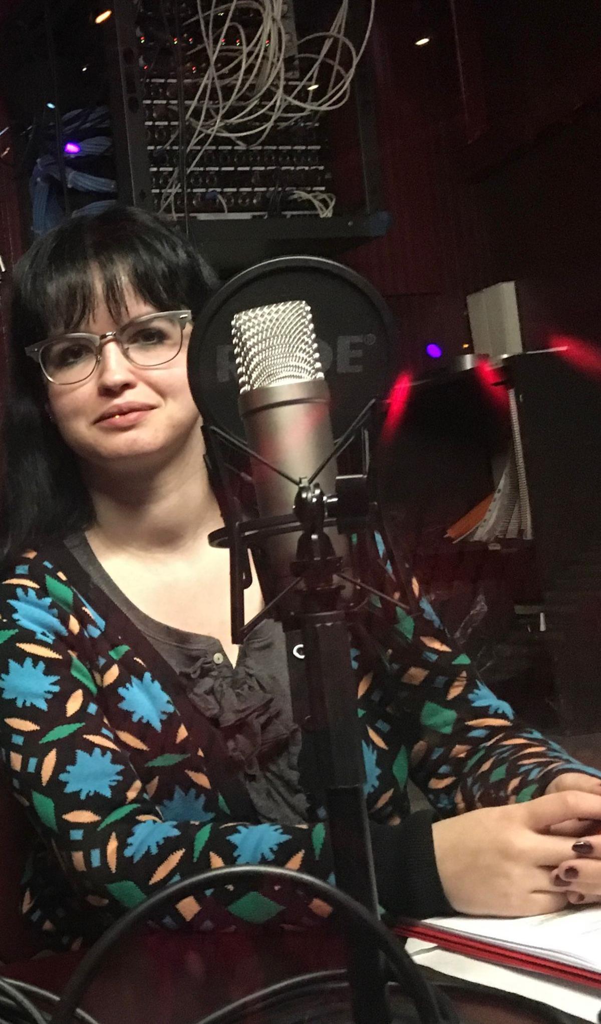 Esmeralda Azkárate-Gaztelu durante una grabación.