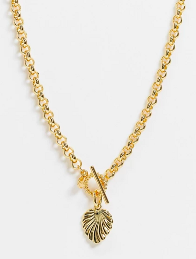 Collar con eslabones tipo barco chapado en oro de 18 quilates de Astrid & Miyu