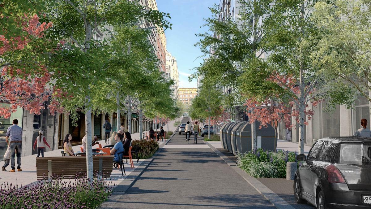 Recreación da reurbanización programada para Santiago de Chile