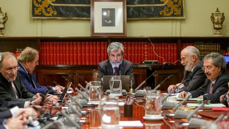 El pleno del Consejo General del Poder Judicial, reunido en enero de 2020.