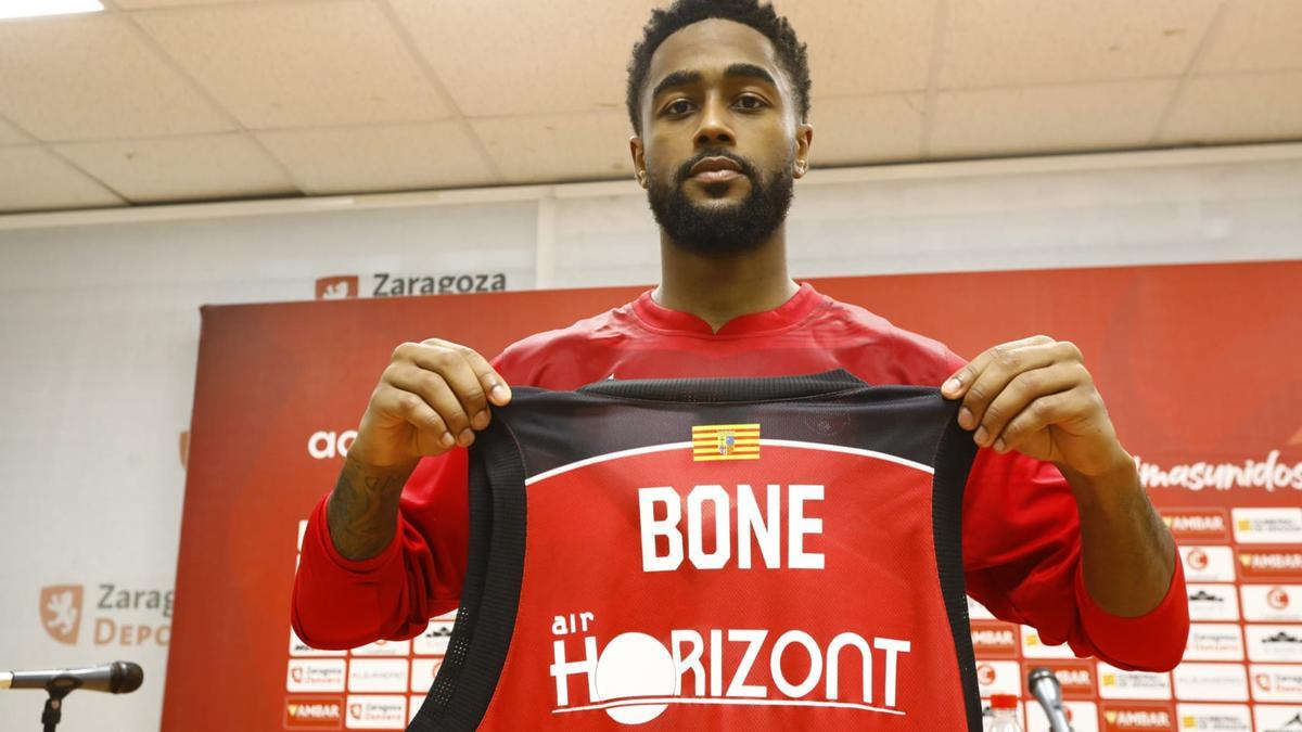 Jordan Bone, en su presentación como jugador del Casademont.