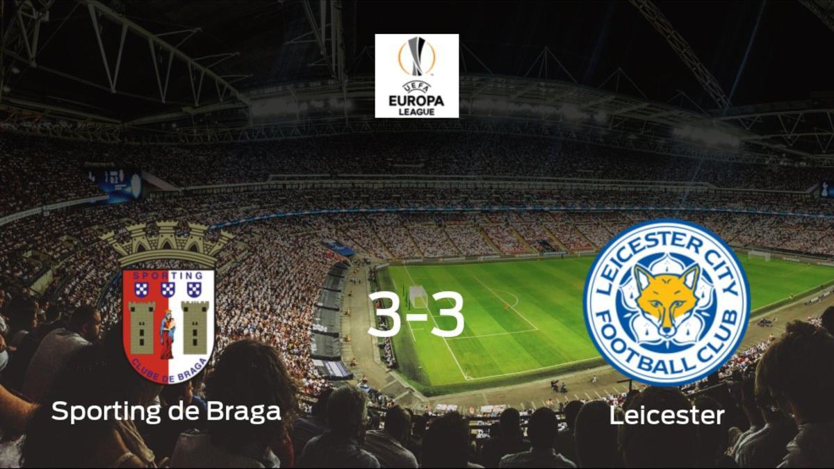 El Leicester City consigue un empate a tres frente al Sporting de Braga