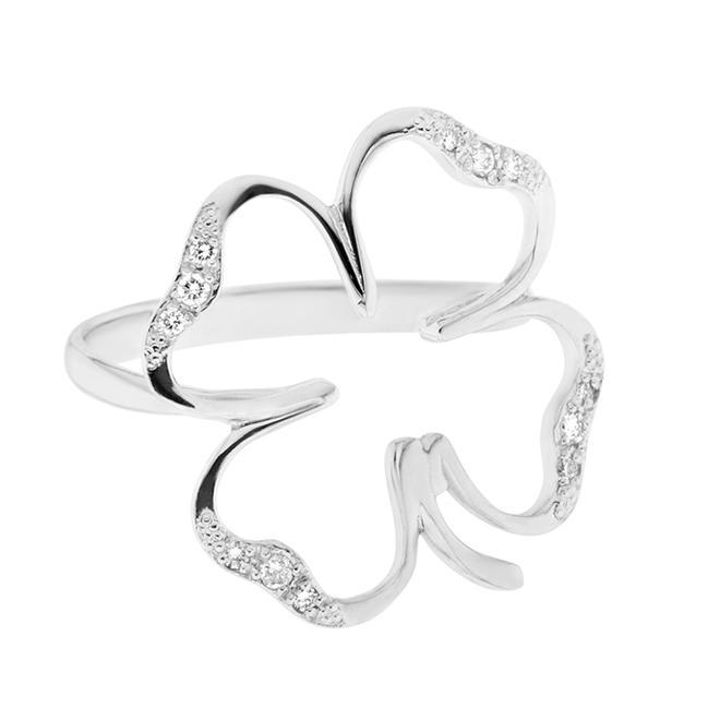 Anillo de oro blanco y diamantes
