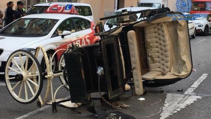 Das Pferd riss sich am Kreisverkehr Can Blau in Palma von der Kutsche los.