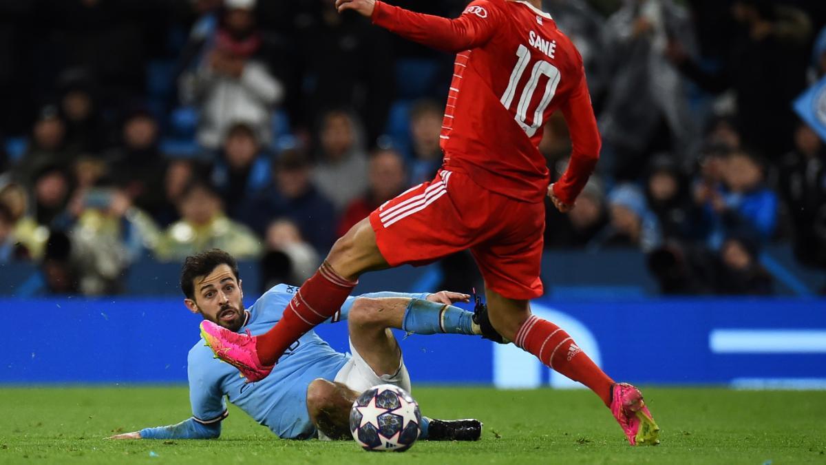 Bernardo Silva se vació en defensa en el partido de cuartos de final de Champions contra el Bayern de Múnich