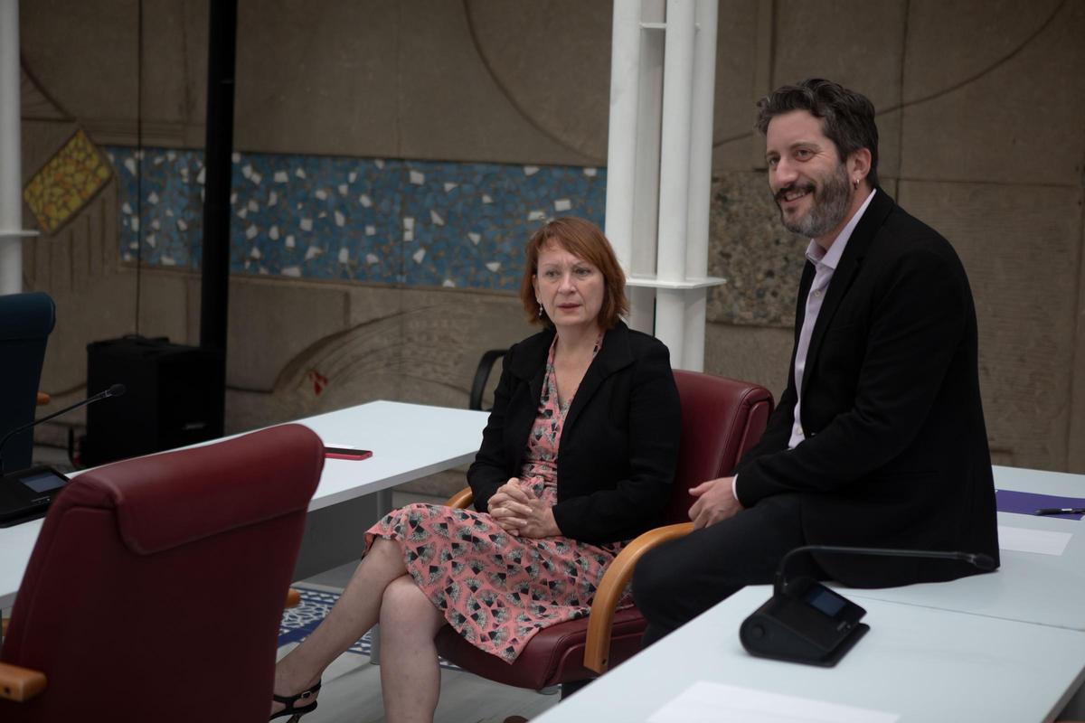 María Marín y Víctor Egío, este martes en la Asamblea.