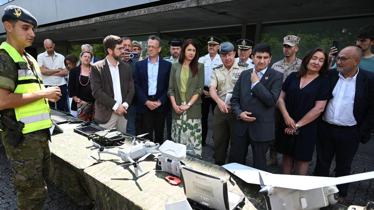 Presentación de la Operación Centinela Gallego 2026 de la Brilat para vigilar los montes por los incendios forestales.