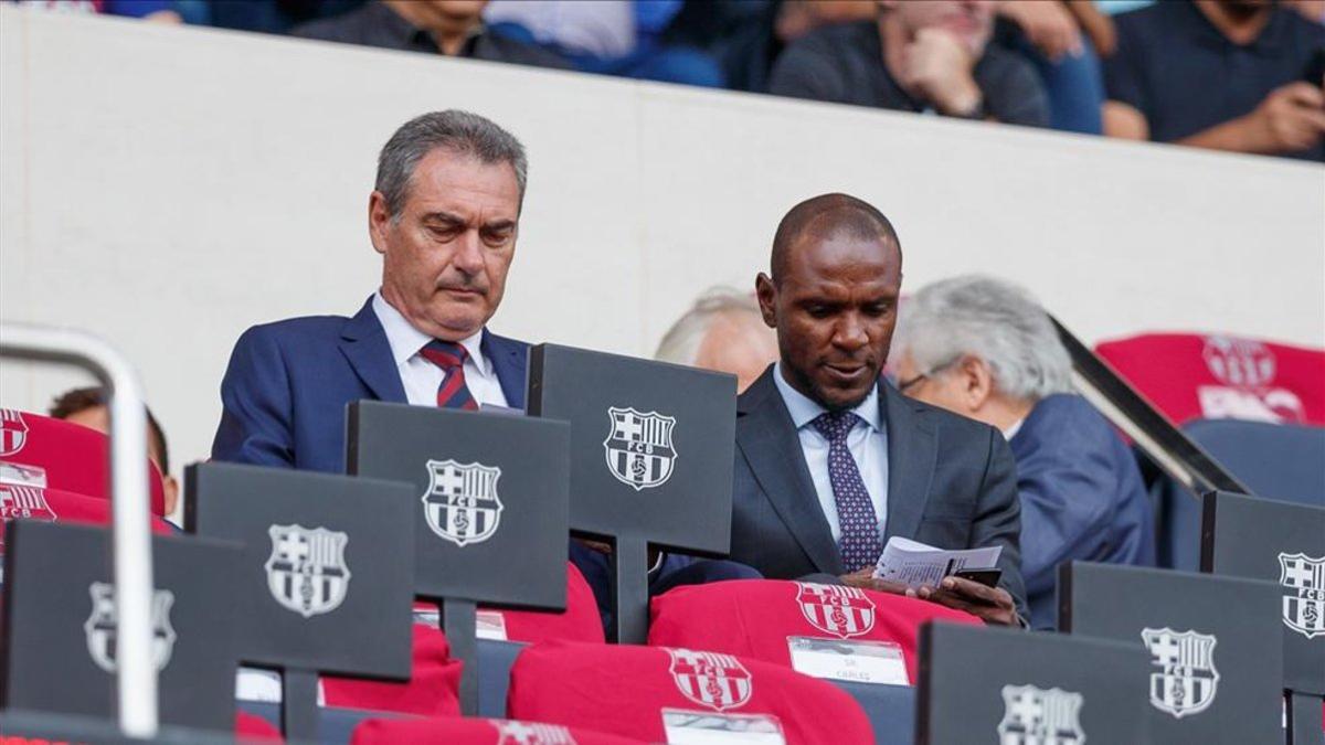 Segura y Abidal, en el palco del Camp Nou