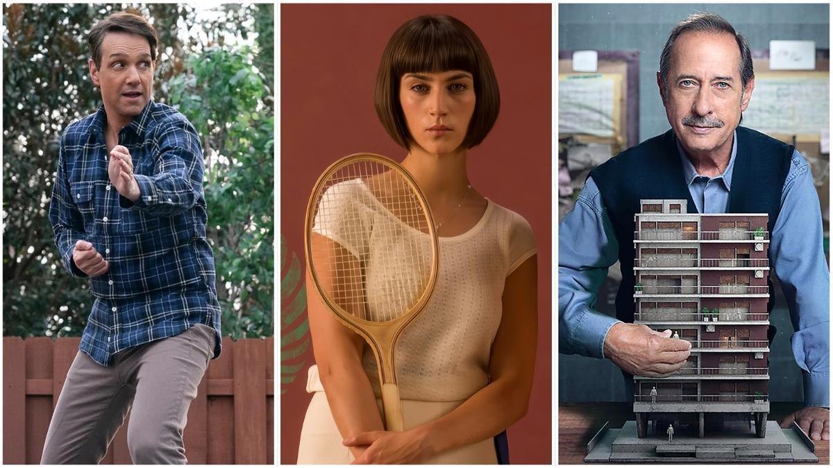 Combo Ralph Macchio en 'Cobra Kai' (temporada 6), Claudia Salas en 'Las pelotaris 1926' y Guillermo Francella en 'El encargado'