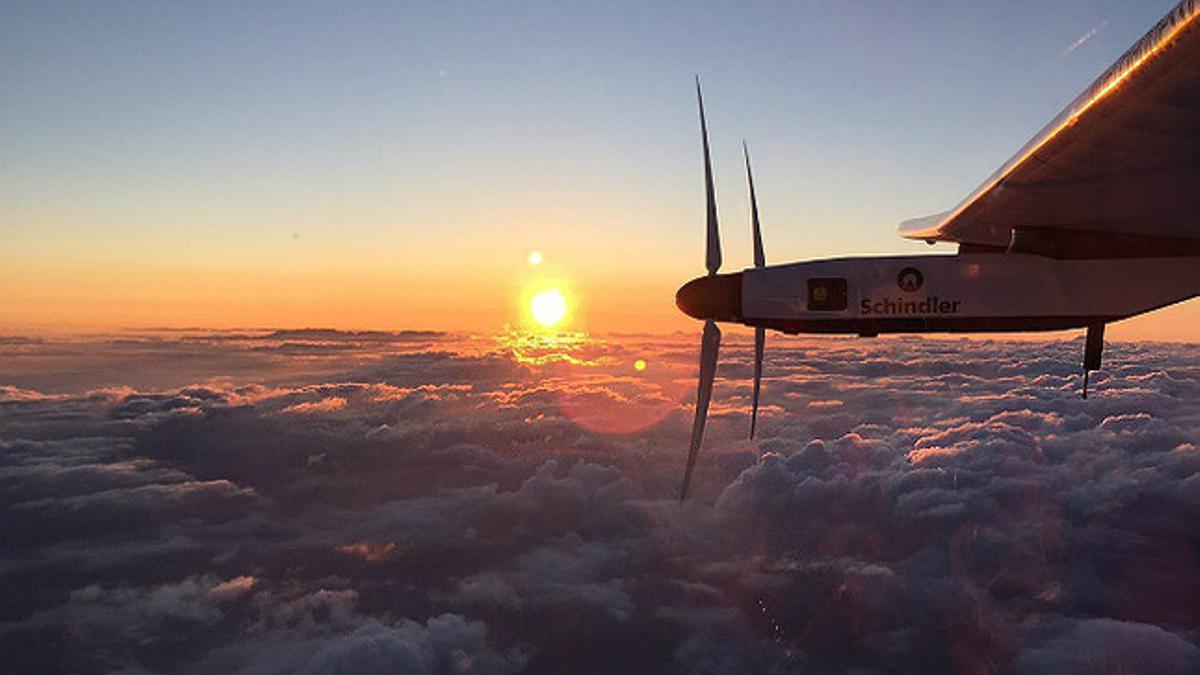 El Solar Impulse, este 29 de junio, después de despegar en Nagoya.