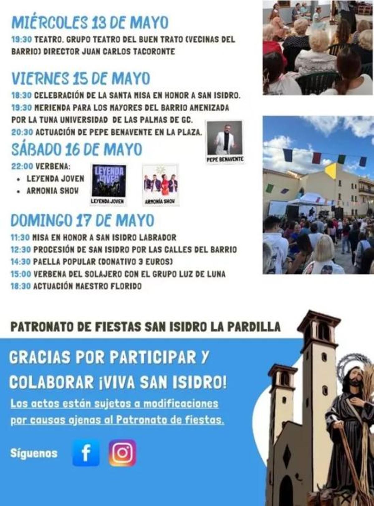 Porgramación fin de semana de la fiesta de La Pardilla