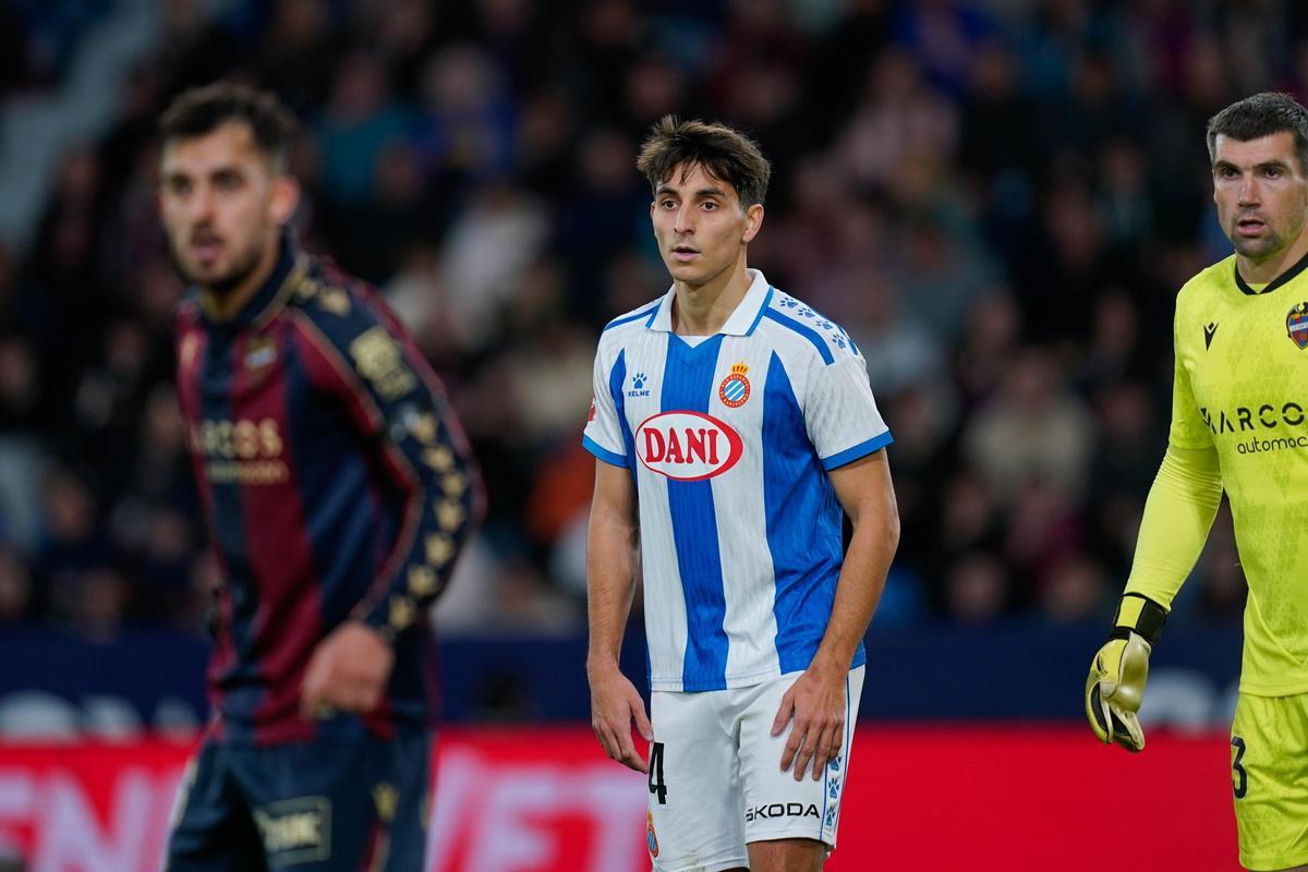 Ramón Terrats, jugador del Espanyol, ante el Levante