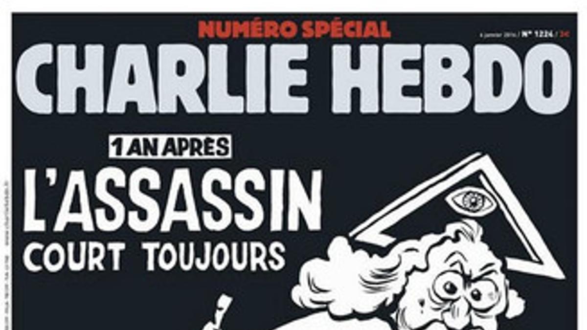 La portada del número especial de 'Charlie Hebdo', conmemorativo del primer aniversario del atentado yihadista contra el semanario satírico.