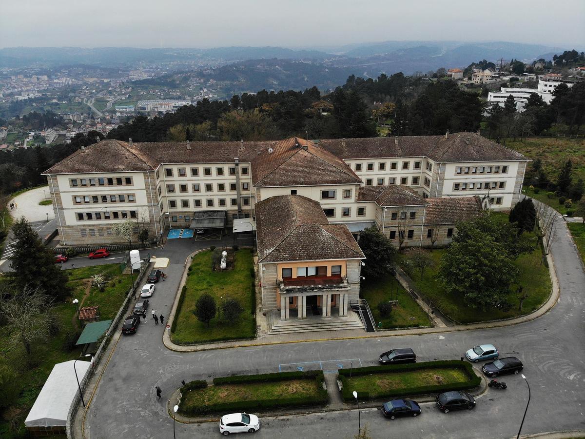 Vista área del hospital de Piñor, en las afueras de Ourense, que alberga desde mayo de 2025 la unidad de cuidados paliativos.