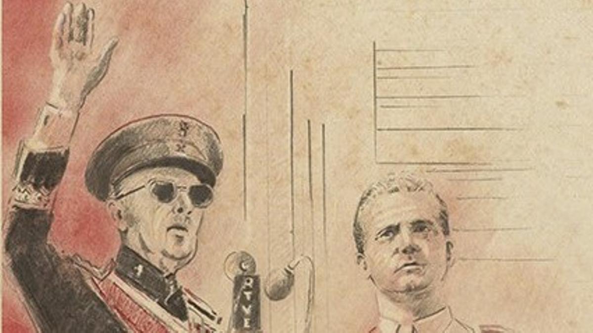 Franco, in his last speech in the Plaza de Oriente, on October 1, 1975, together with Juan Carlos, in 'El francismo. A graphic story'.