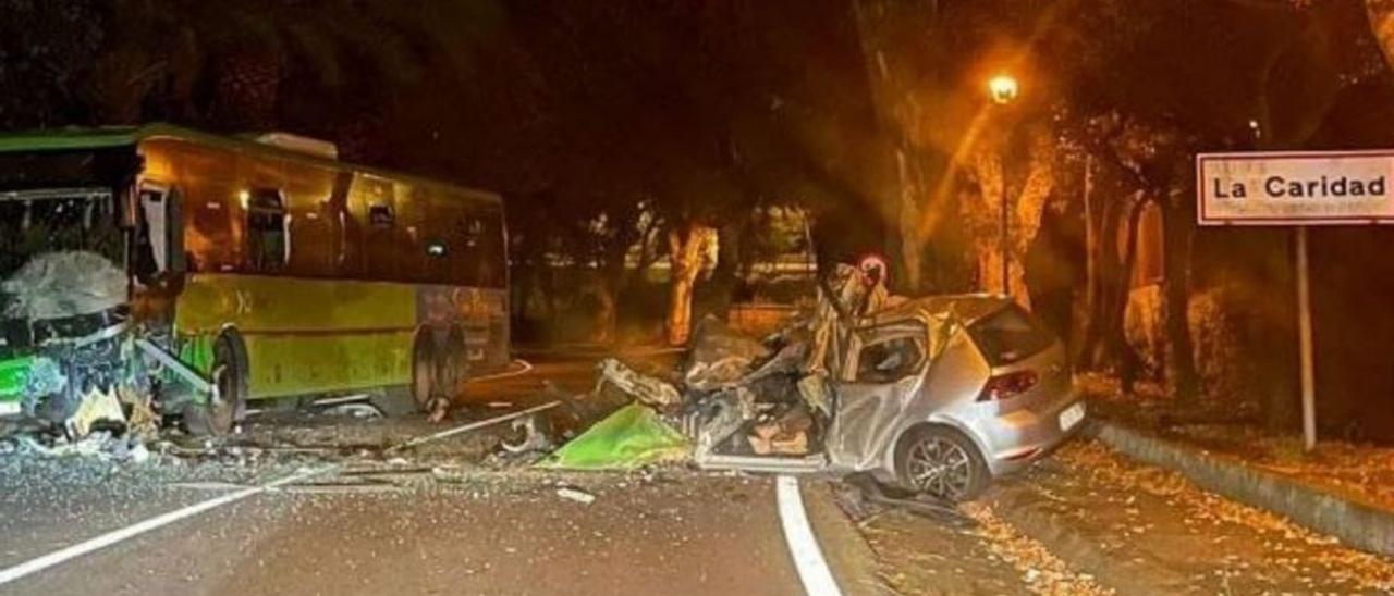 Imagen del accidente mortal en la noche del pasado domingo.