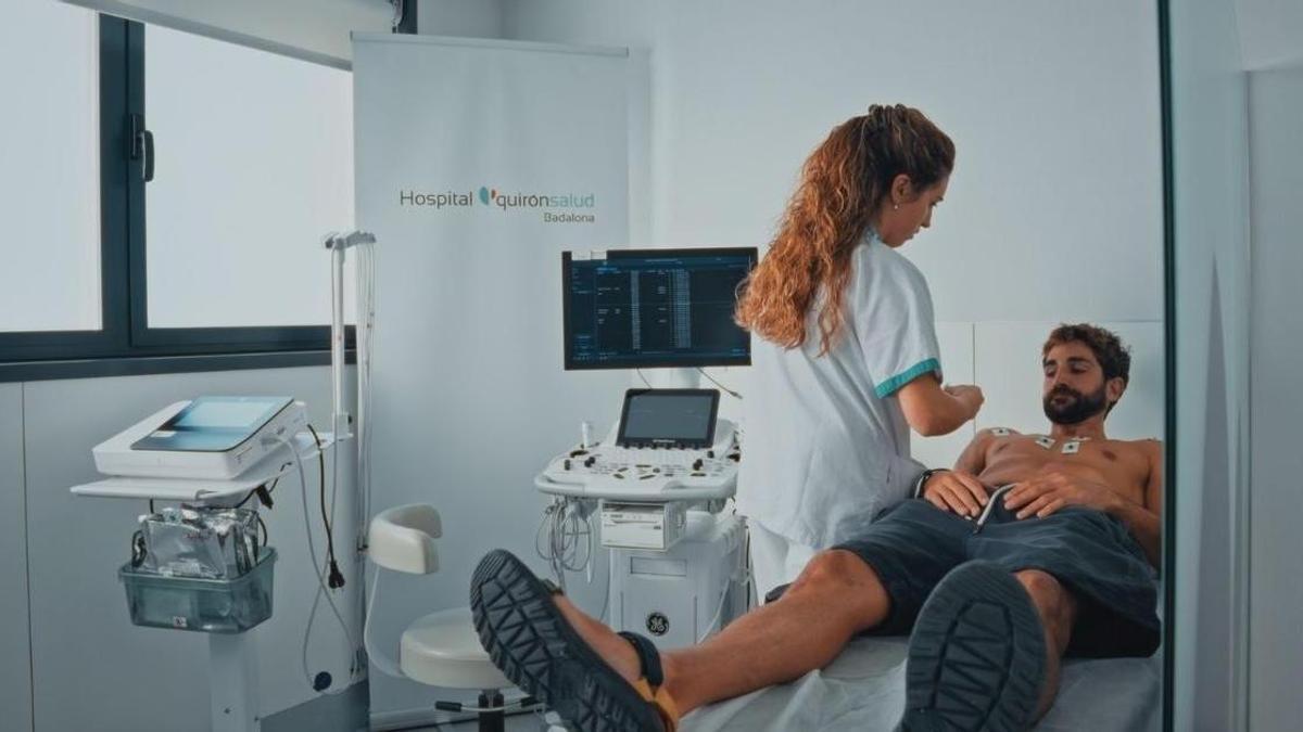 Ricky Rubio, pasando la revisión médica en Quirón Salud de Badalona