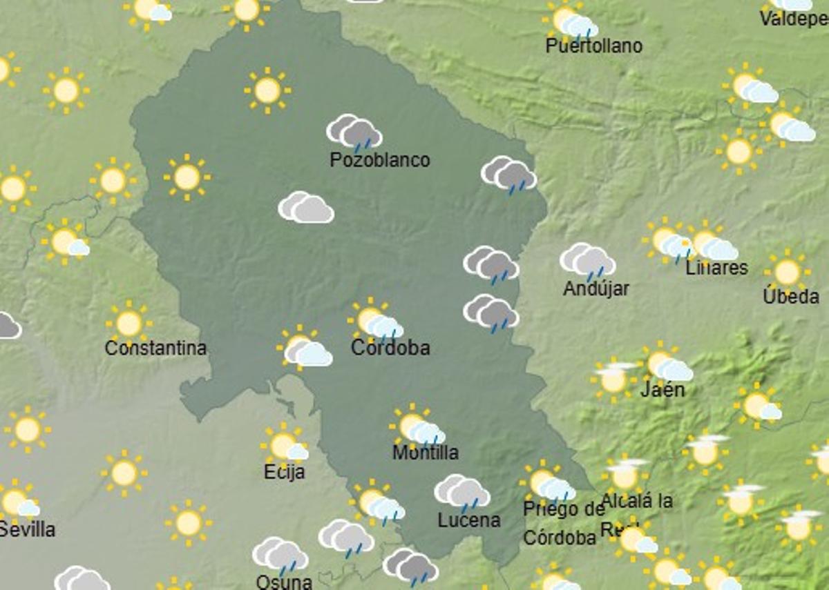 Mapa del tiempo para este jueves.