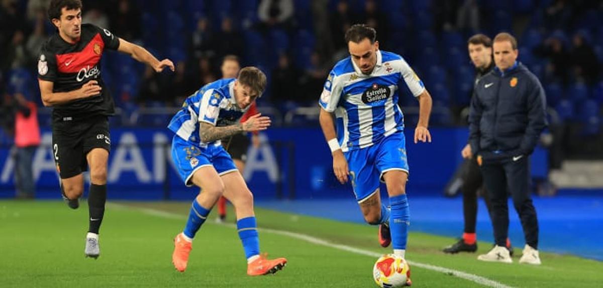El RCD Mallorca en la derrota ante el RC Deportivo