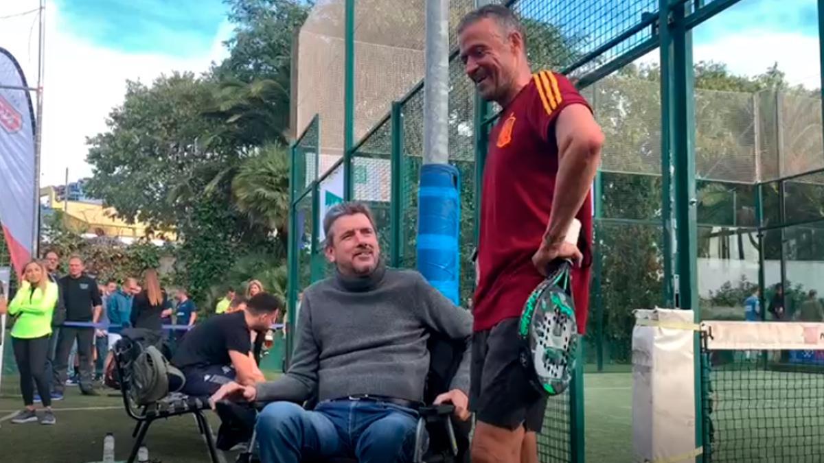 Luis Enrique y Puyol, en un torneo amistoso de pádel para apoyar la lucha contra la ELA