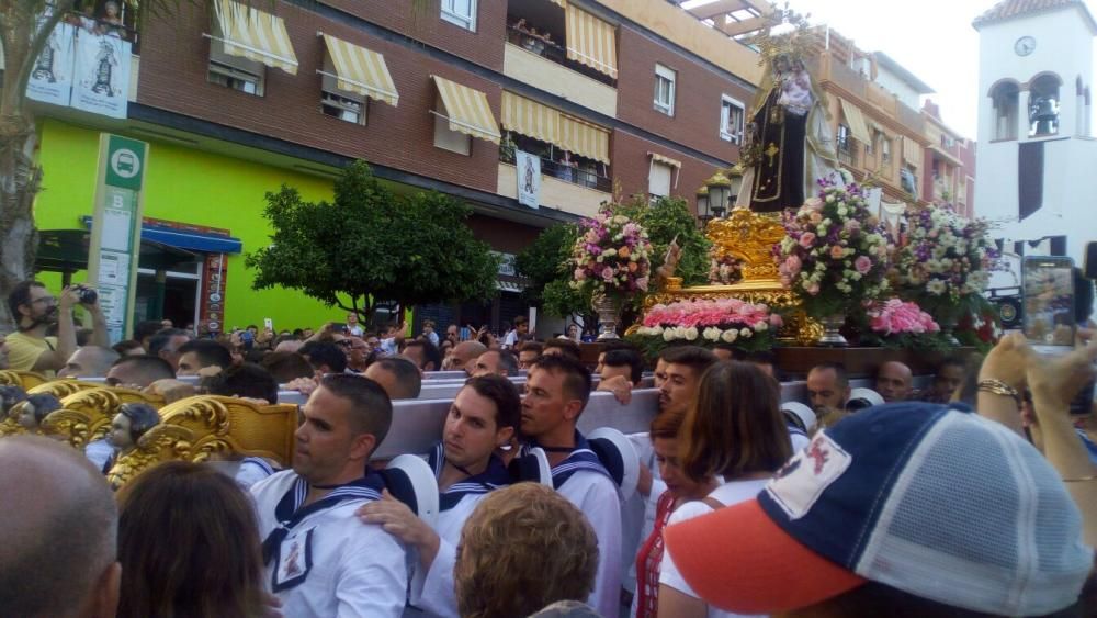 La procesión de la Virgen del Carmen en Rincón de la Victoria.