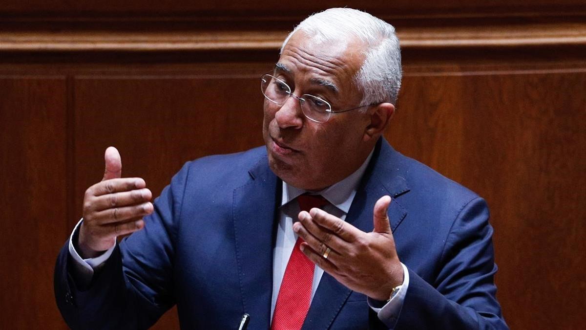 El primer ministro portugués, António Costa, durante el debate de presupuestos en el Parlamento.