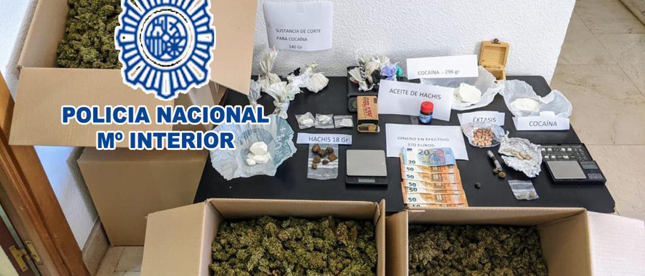 Droga y dinero incautados en la operación