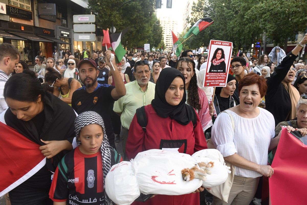 La manifestación de Murcia a favor de Gaza, en imágenes