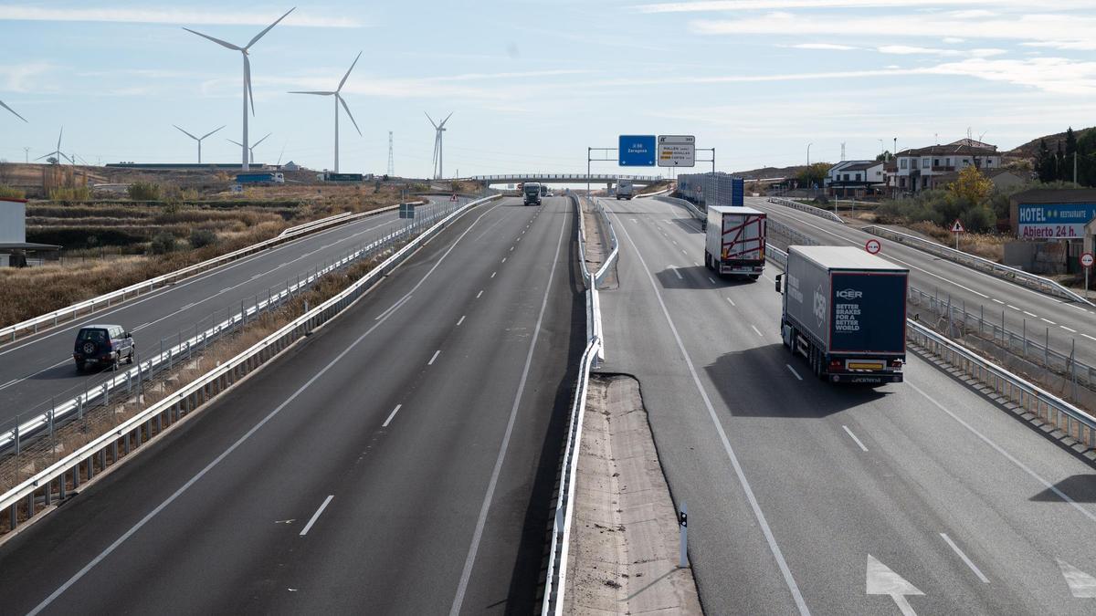 El tramo de la A-68 en Mallén estrenado este pasado viernes con 4,9 kilómetros nuevos de autovía.