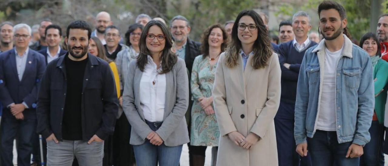 Vicent Marzà, Mónica Oltra, Aitana Mas y Fran Ferri en un acto de la última campaña.