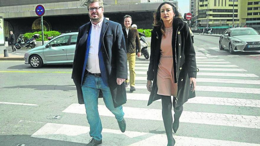 Fran Hervías, secretario de Organización de Cs, ayer, durante su visita a Murcia