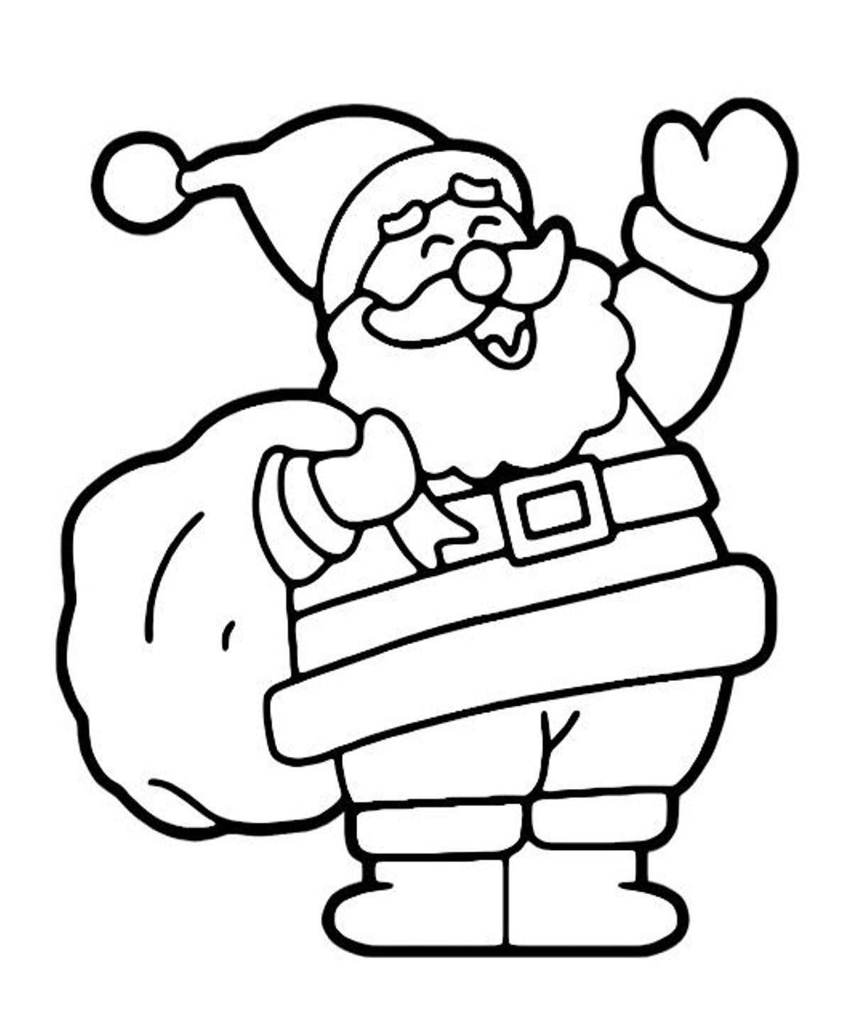 Dibujo para colorear de Papá Noel.