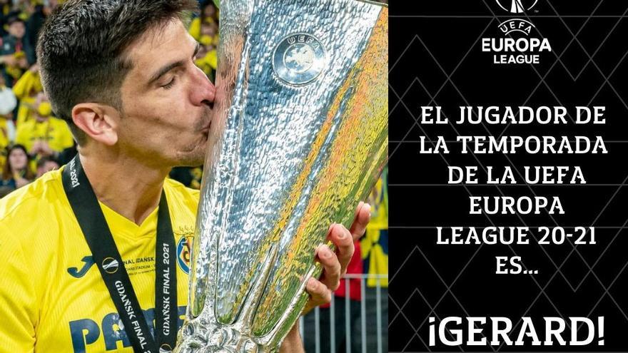 Gerard Moreno recibirá el trofeo al mejor de la Europa League 2020/21 en el Villarreal-Atalanta.