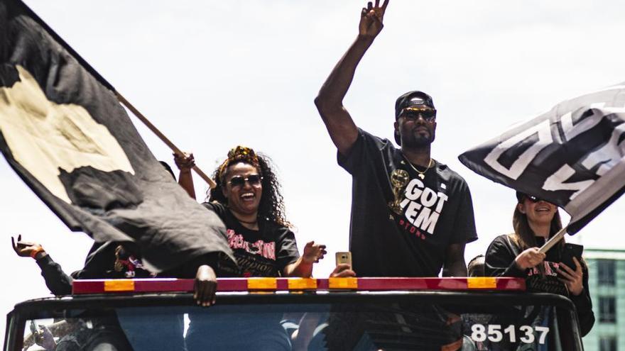 Los Raptors celebran el título de la NBA