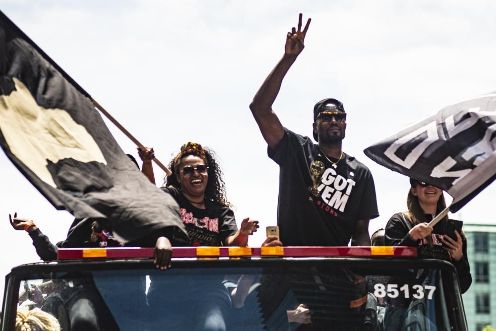 Los Raptors celebran el título de la NBA