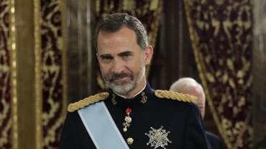 El Rey, ayer, en un acto en Zarzuela.