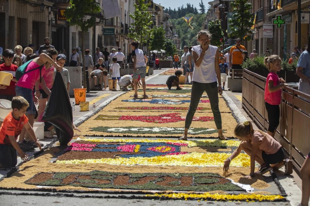 El concurs de catifes de flors naturals omple Arbúcies