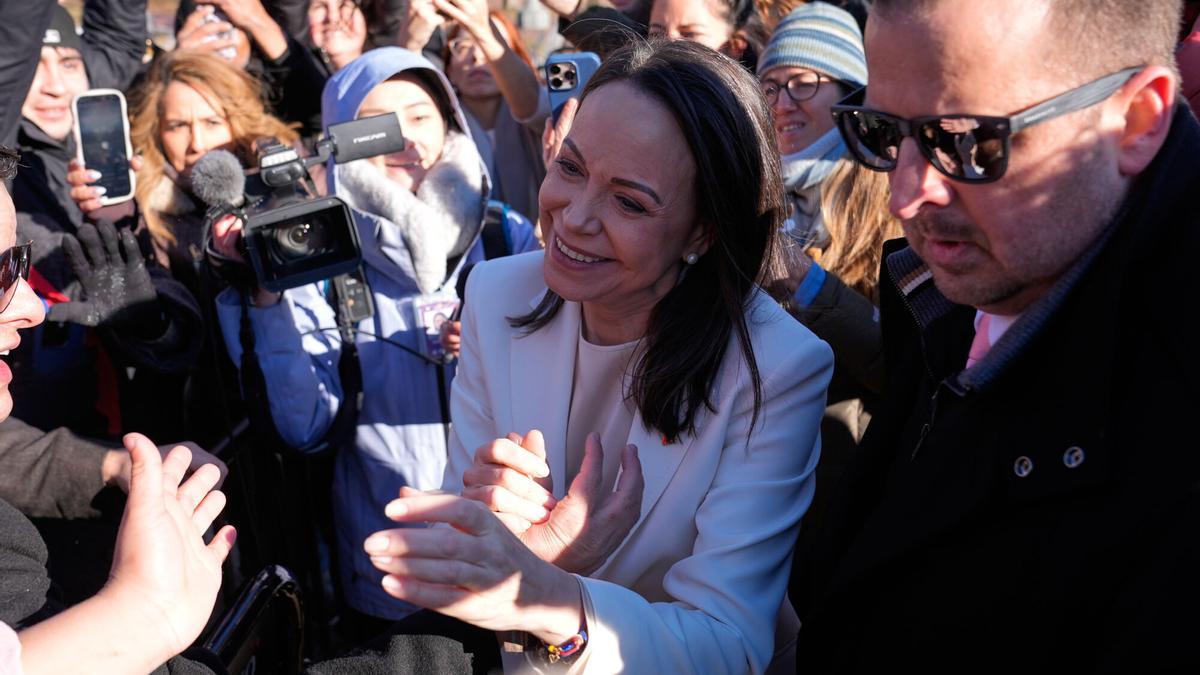 María Corina Machado, este jueves en Washington.