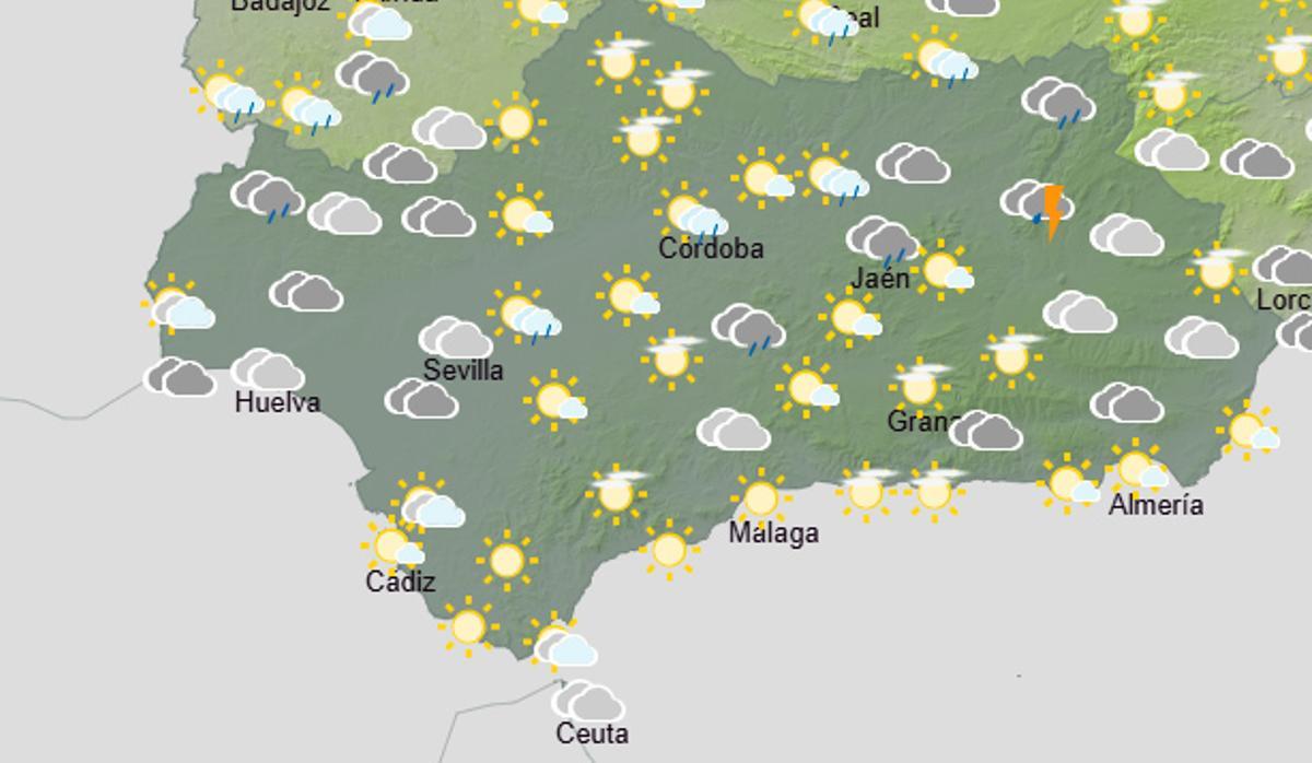 Mapa de la Aemet para el domingo 25 de abril.
