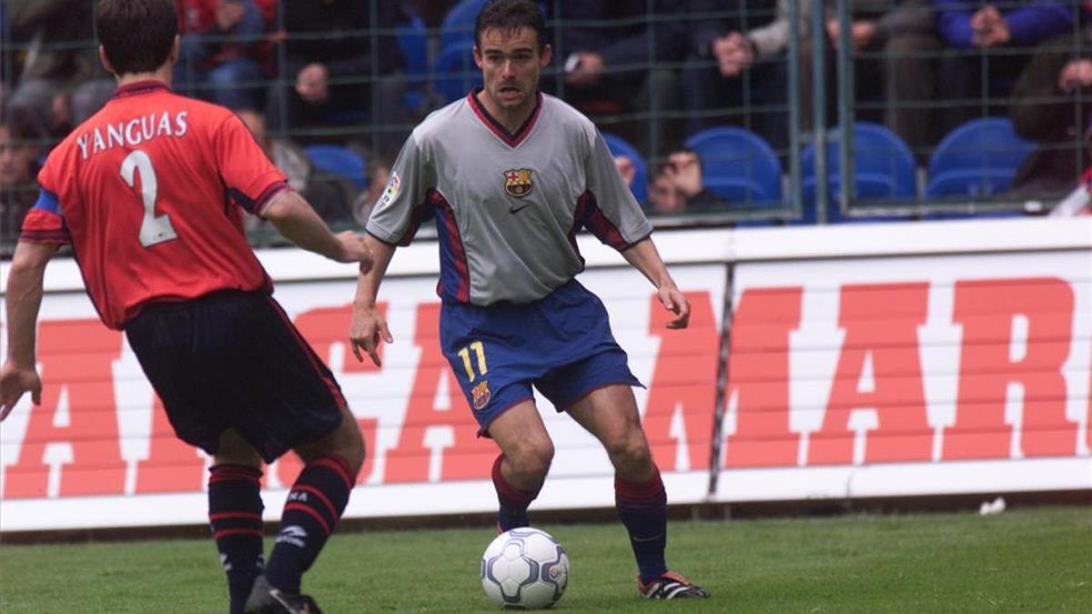 Marc Overmars, el autor del gol del FC Barcelona en la tarde más negra del equipo azulgrana en El Sadar (3-1), en abril de 2001