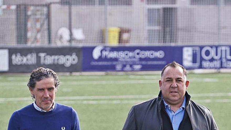 Raúl Garrido i Oriol Alsina, tècnics de l&#039;Olot i el Llagostera.