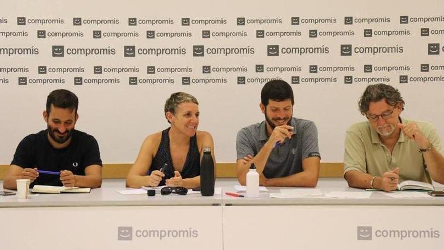 Marzà, Robles, Esteve y Ponce, en la reunión del grupo parlamentario.