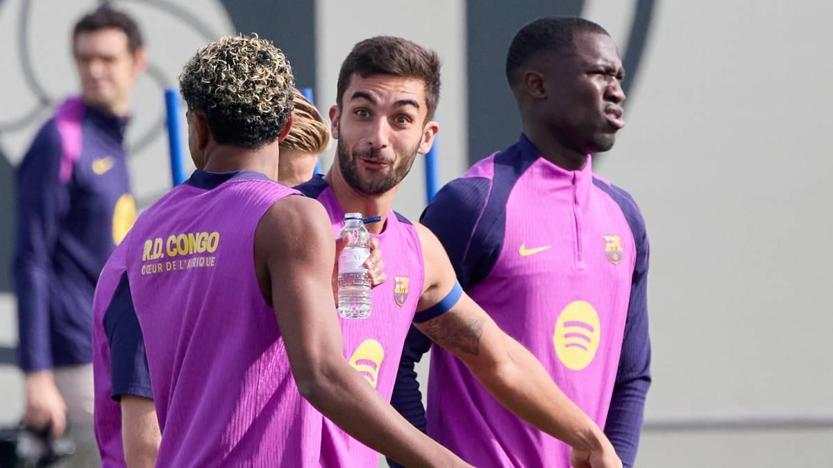 Mbacke, en una imagen entrenando con el primer equipo