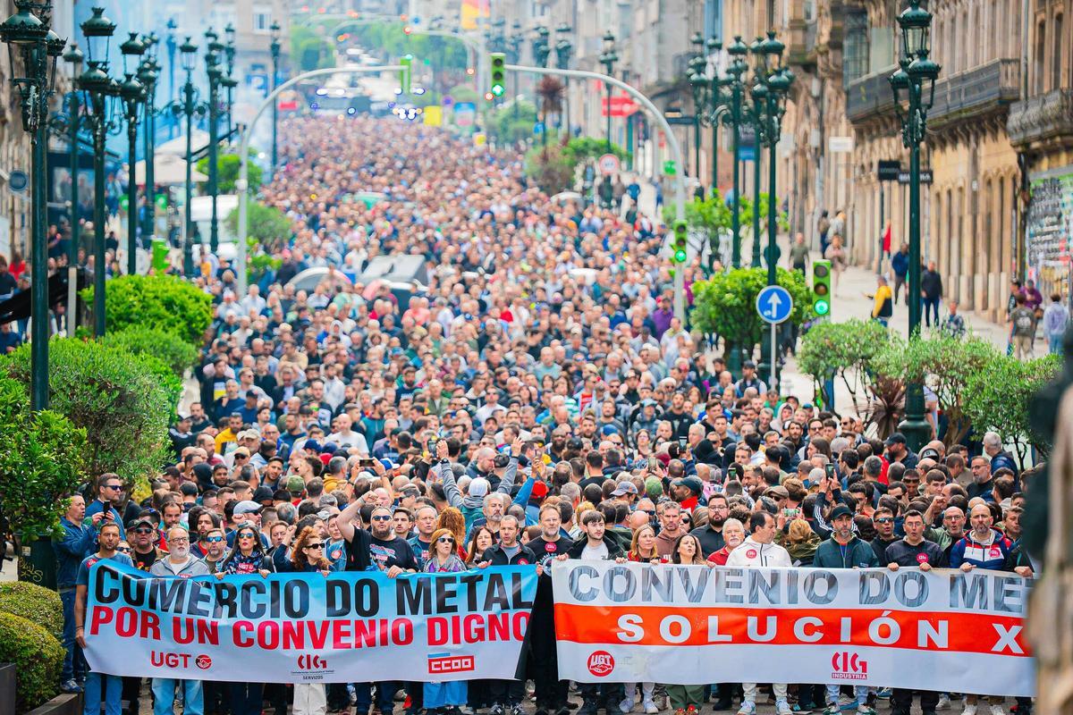 Tercera jornada de huelga del sector del metal en Vigo