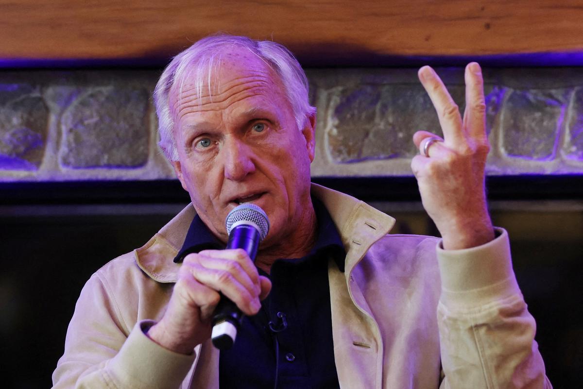 Greg Norman, en un acto ante los medios para presentar el nuevo circuito