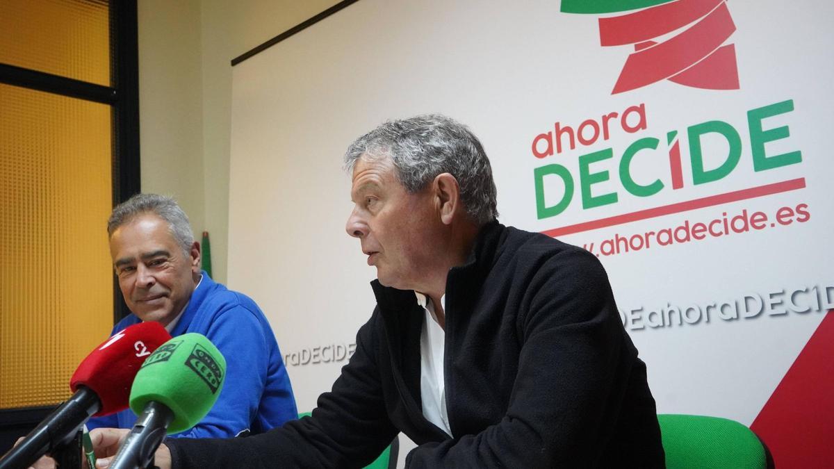 Enrique Díaz y Manuel Fuentes, en la rueda de prensa de Ahora Decide.