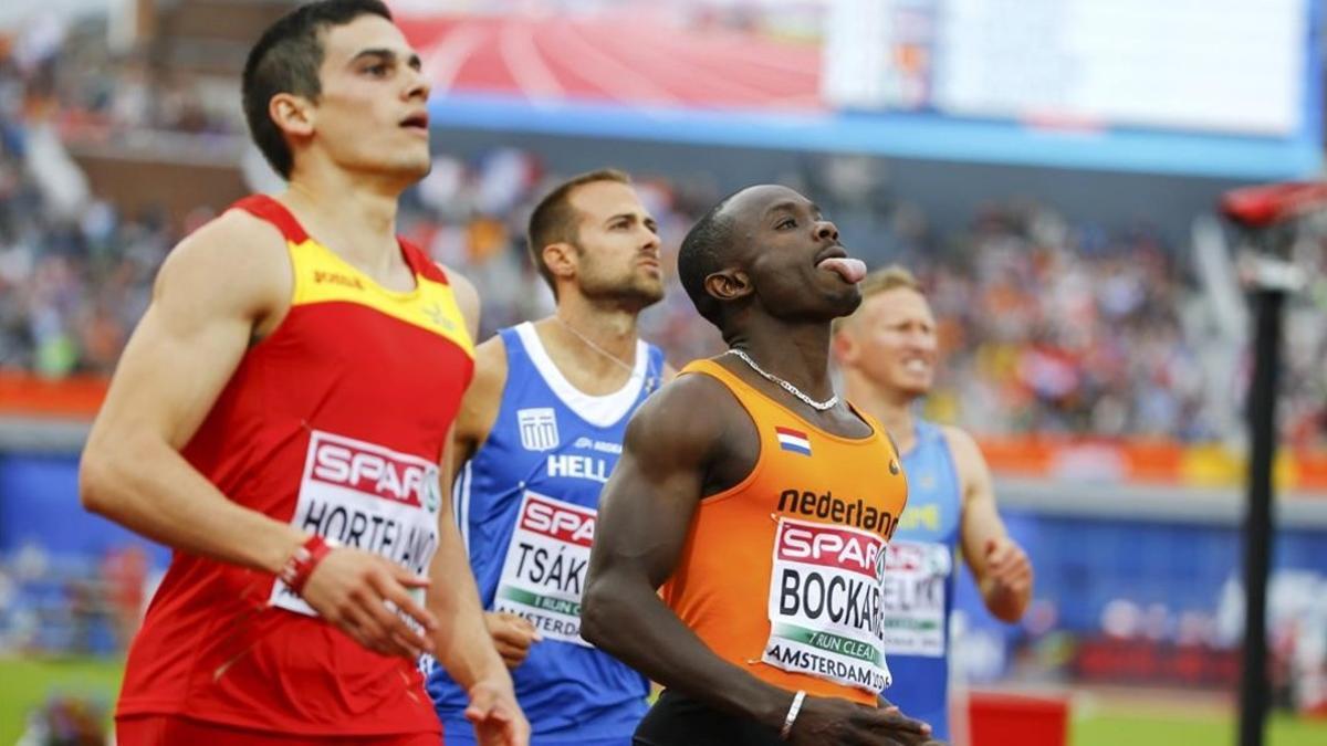 Bruno Hortelano, ganando su semifinal en los Europeos ante el holandés Solomon Bockarie.