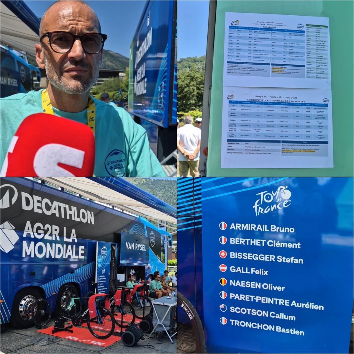 El 'paddock' del Decathlon AG2R, desde dentro