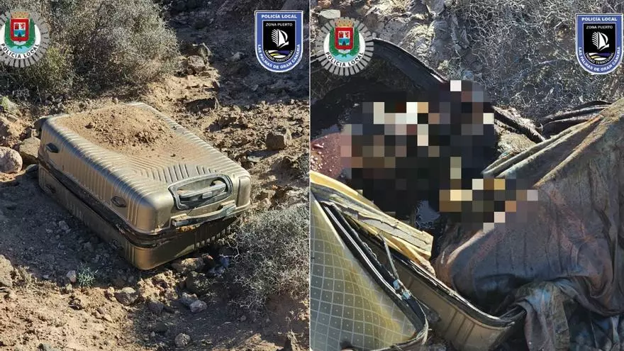 Encuentran una maleta enterrada con un perro muerto dentro en Las Coloradas