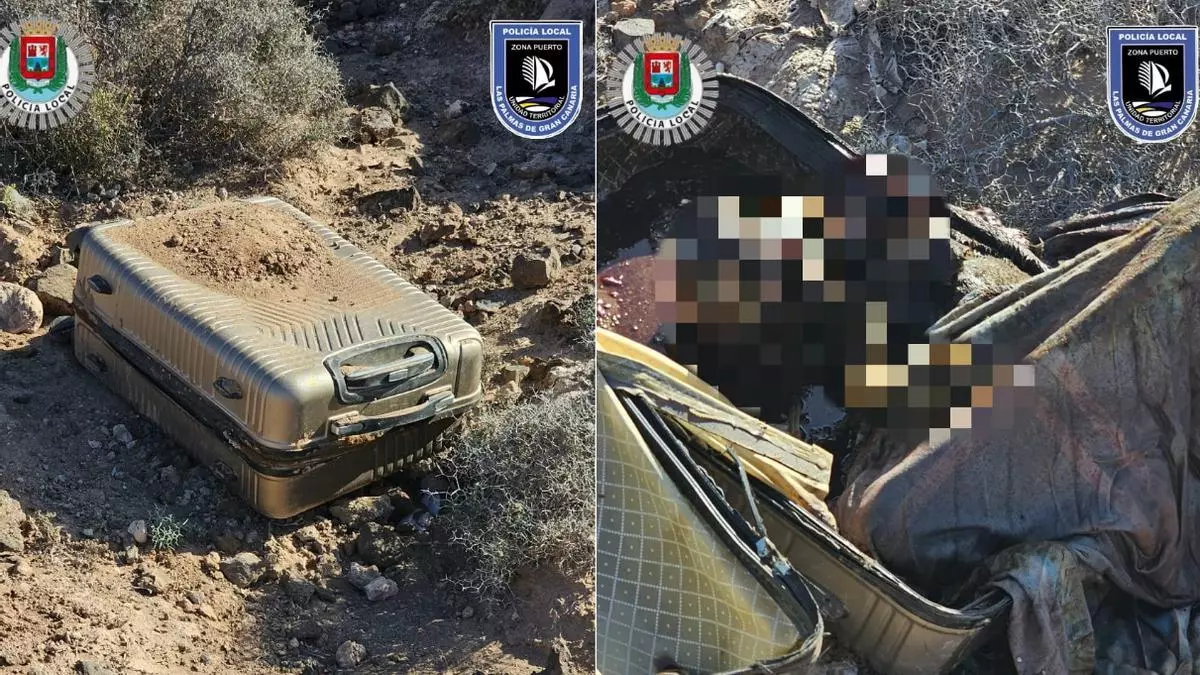 Encuentran una maleta enterrada con un perro muerto dentro en Las Coloradas